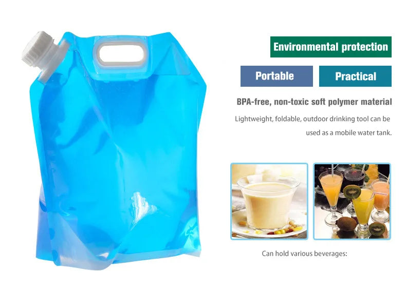 Seau pliable, stockage d'eau de survie