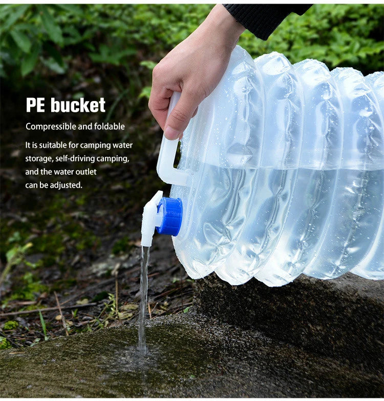 Seau pliable, stockage d'eau de survie