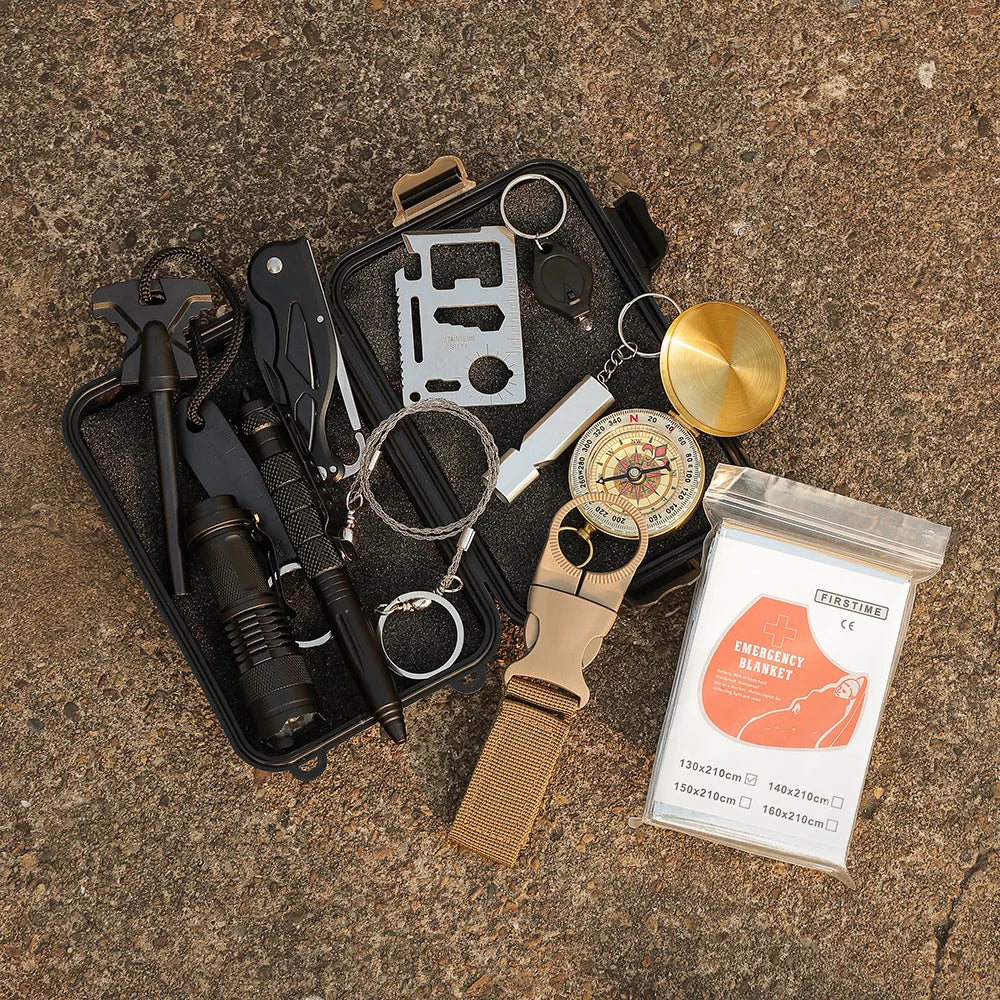 Kit de survie pour camping, voyage, équipement multifonction, premiers secours