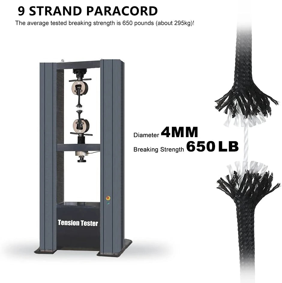 Paracorde de survie tactique militaire à 9 brins de 4 mm de diamètre