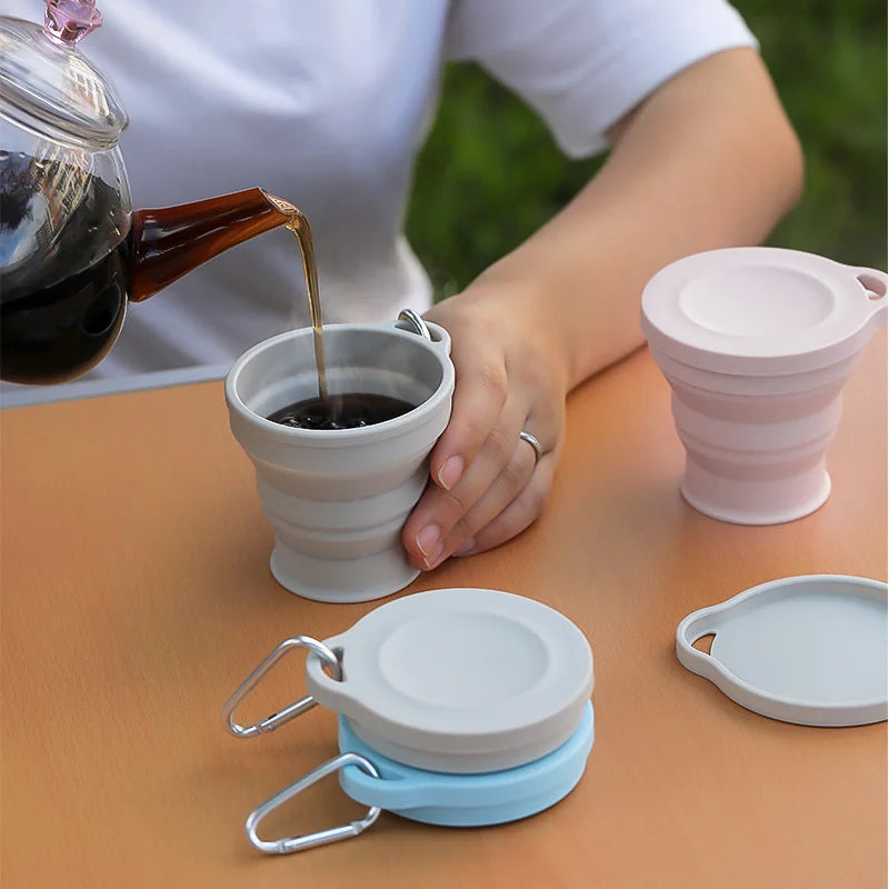 Tasse en silicone pliable et portable