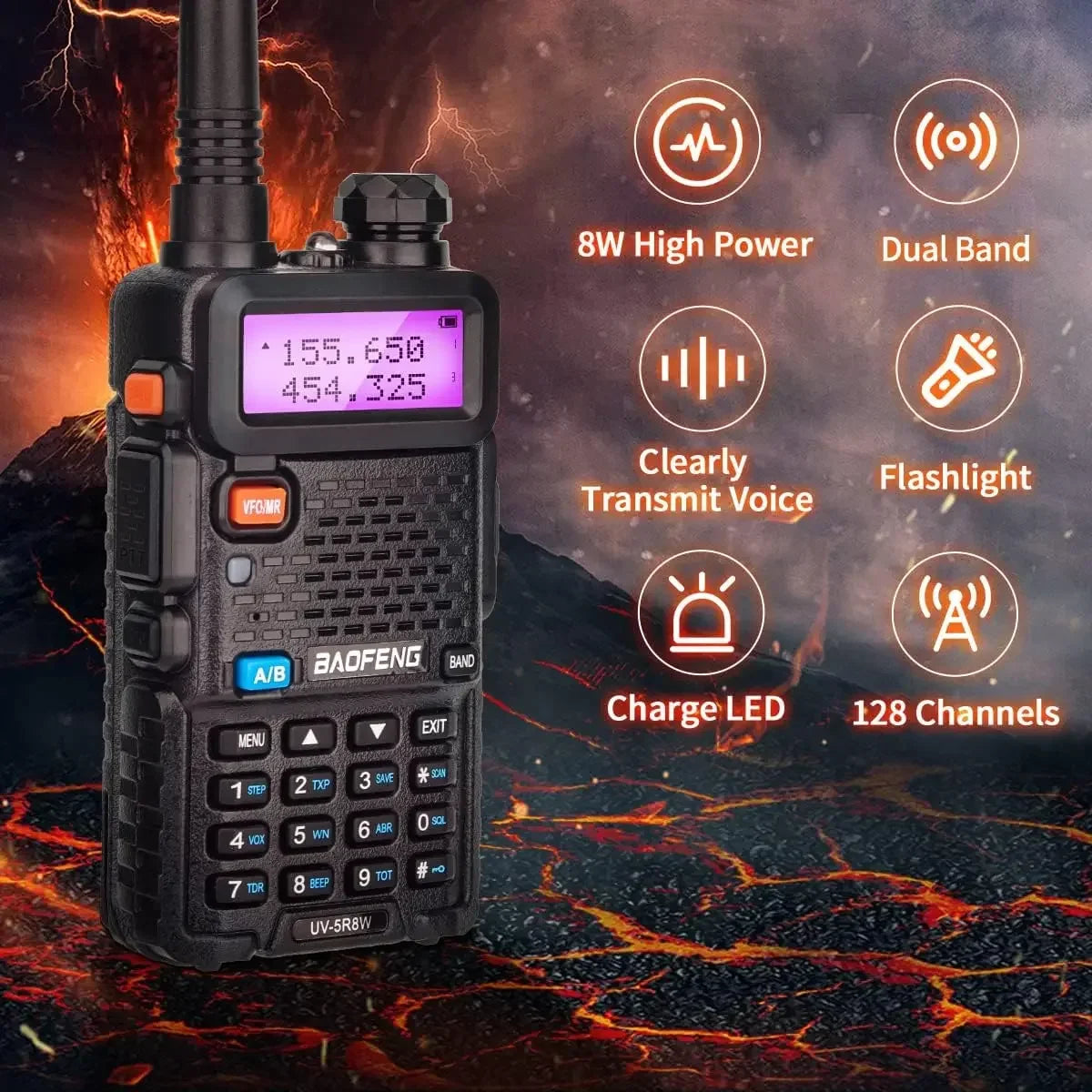 High Power Dual Band Long Range Walkie Talkie Two Way Radio