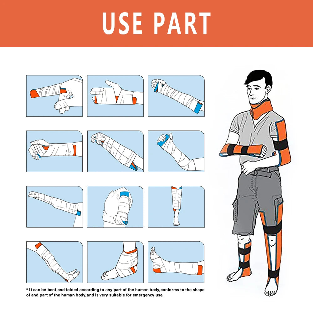 Rouleau d'attelle universel en aluminium pour premiers secours