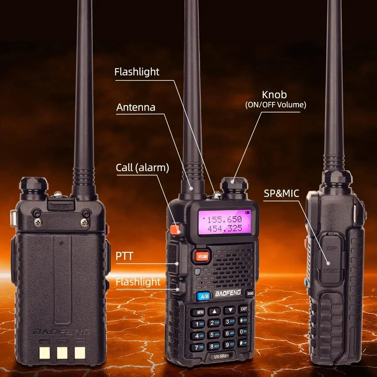 High Power Dual Band Long Range Walkie Talkie Two Way Radio