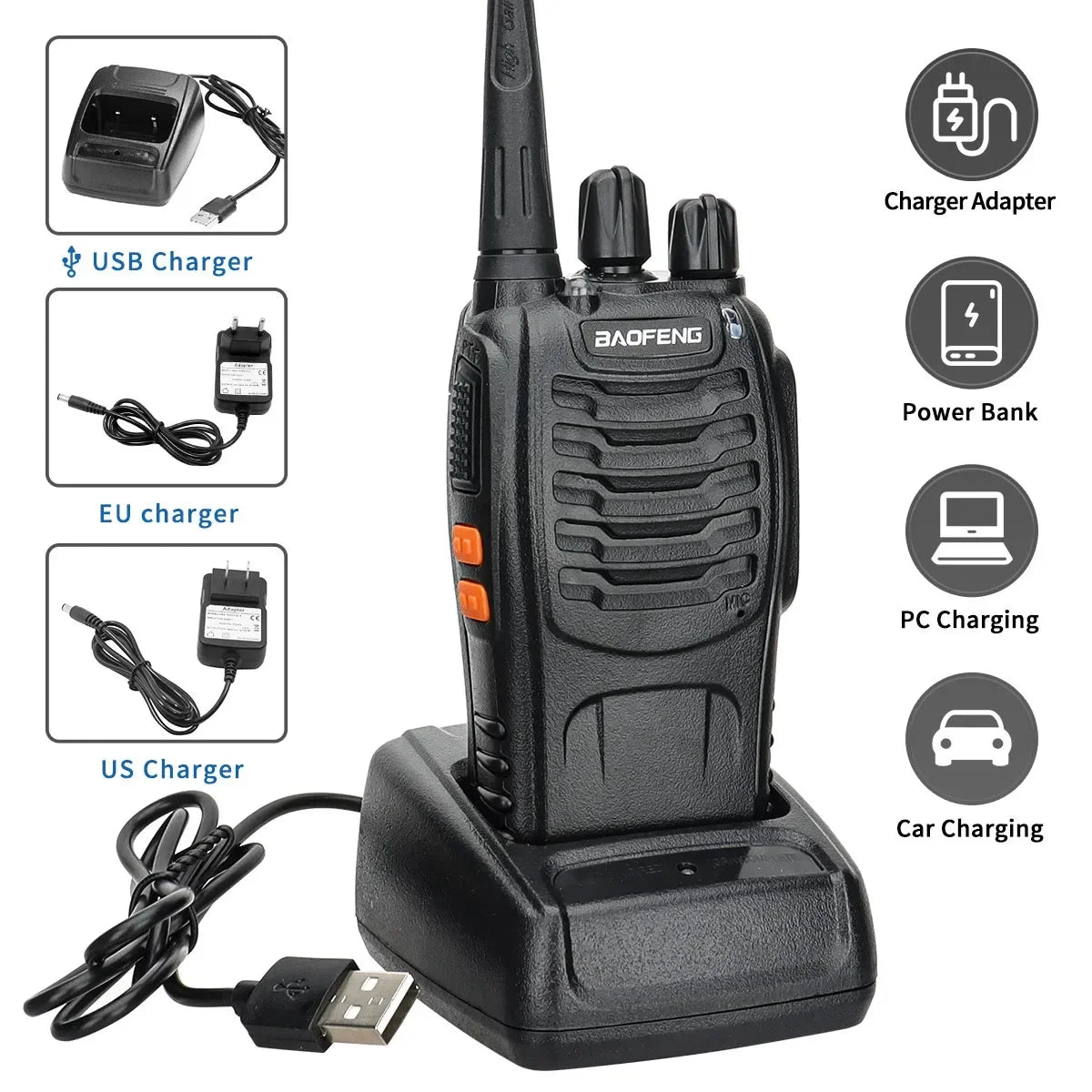 Walkie Talkie UHF 400-470MHz Long Range Two-Way Amateur Radio Transceiver