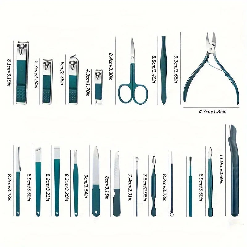 Kit de soins des ongles professionnel en acier inoxydable pour manucure et pédicure