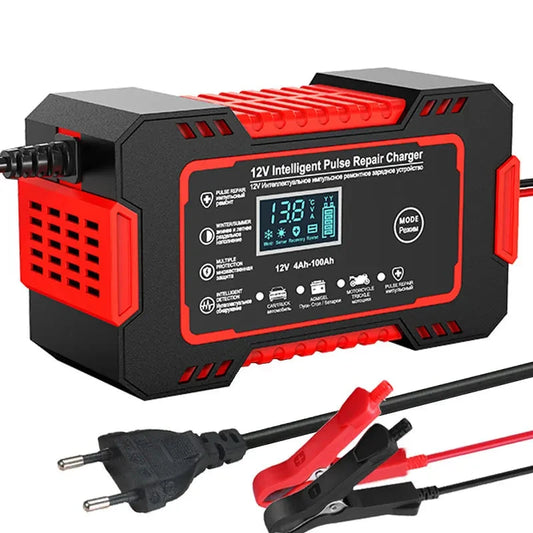 Chargeur de batterie de voiture 12V 6A Réparation d'impulsions Affichage LCD