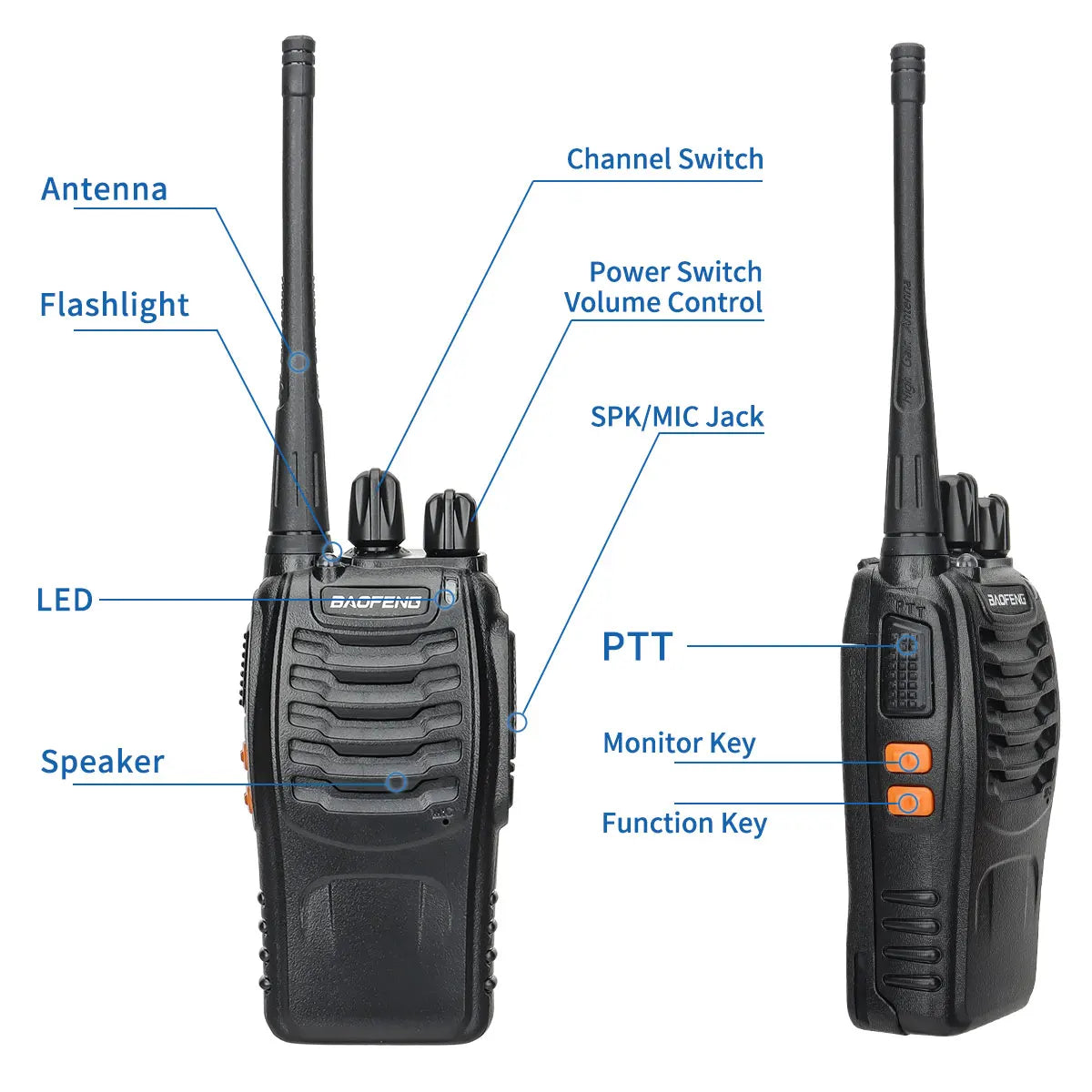 Walkie Talkie UHF 400-470MHz Long Range Two-Way Amateur Radio Transceiver