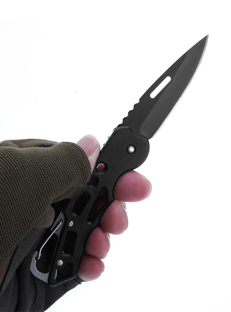 Couteau pliant portable en acier inoxydable pour la survie et la chasse,