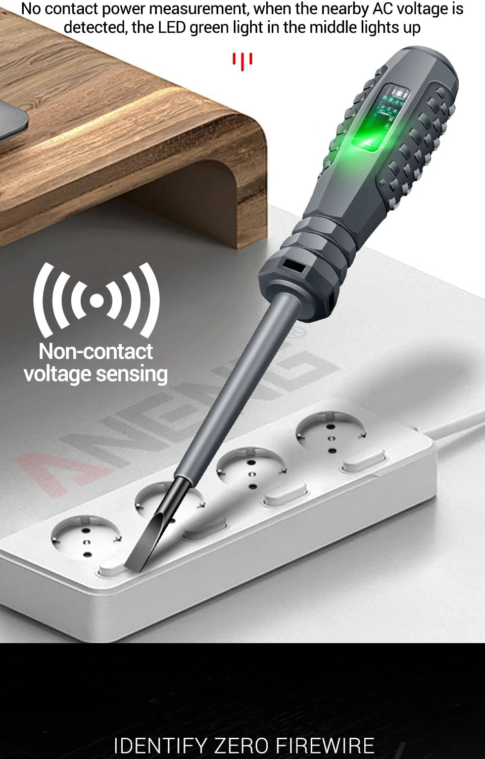 Tournevis de test multifonctionnel pour électricien