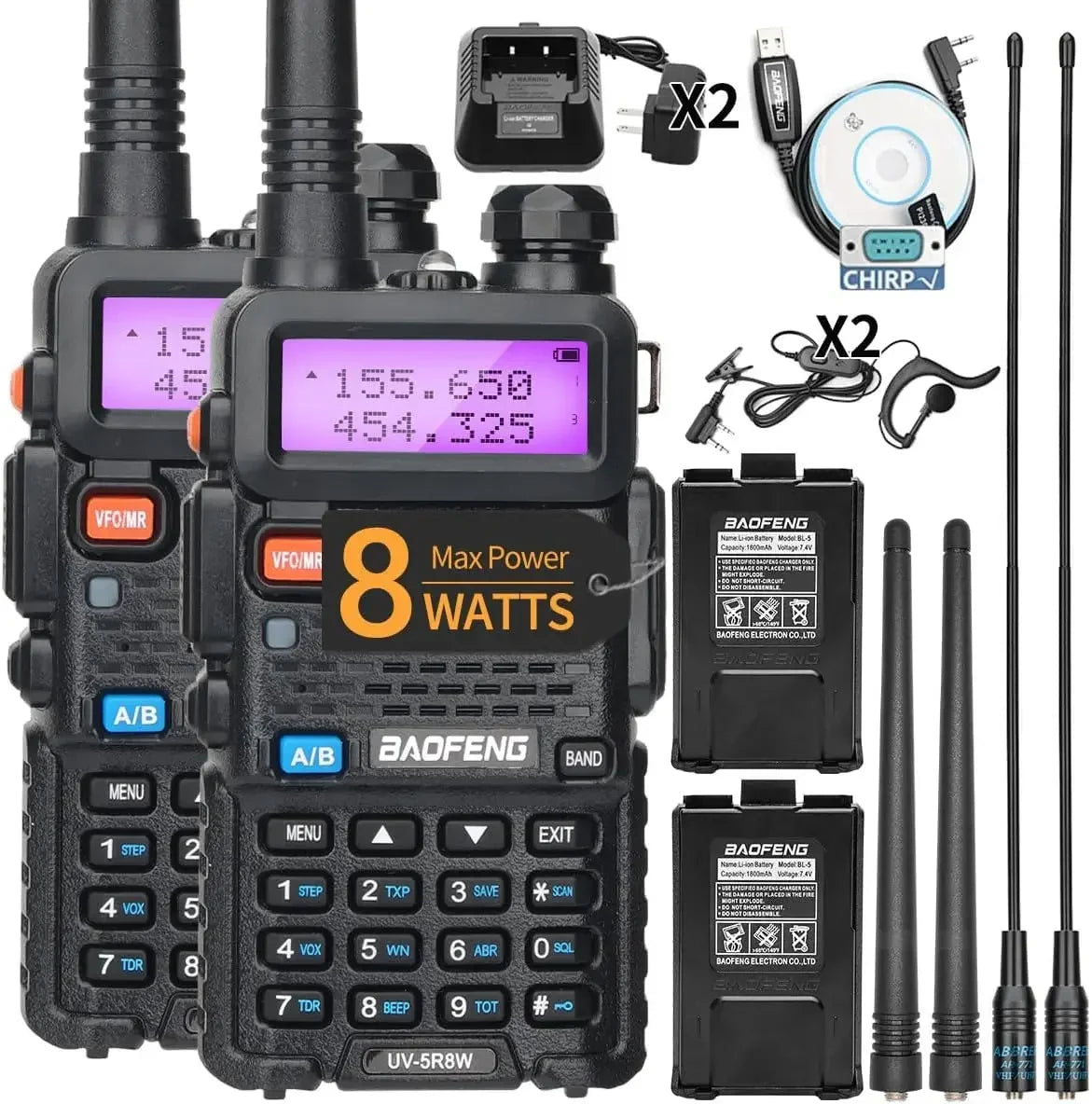 High Power Dual Band Long Range Walkie Talkie Two Way Radio