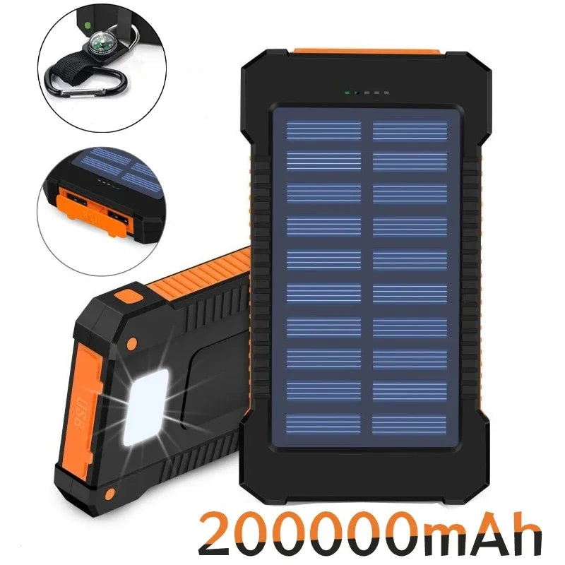 Batterie externe portable solaire de grande capacité de 50 000 à 200 000 mAh