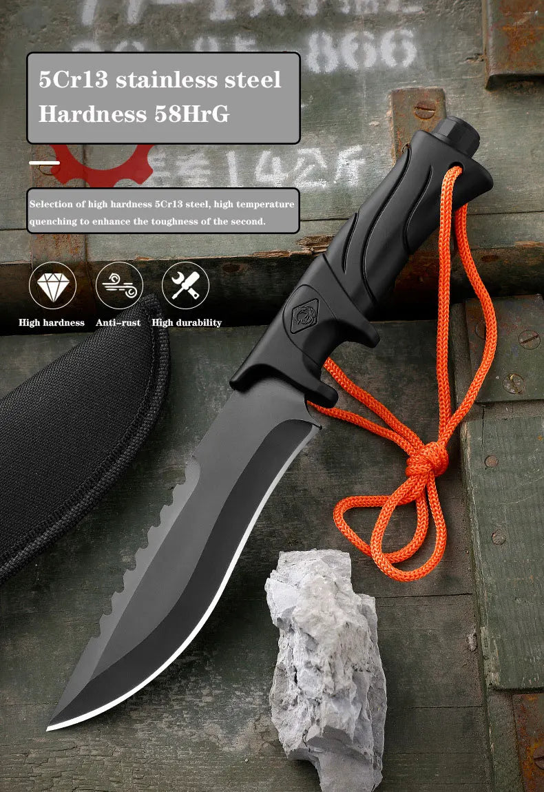 Outdoor straight knife Multifunctional tactical knife